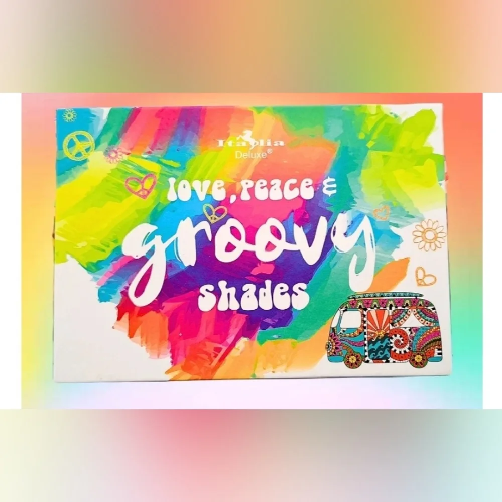 Barbell Beauty‎ Love, Peace, Groovy Palette Italia Deluxe eyeshadow palette new